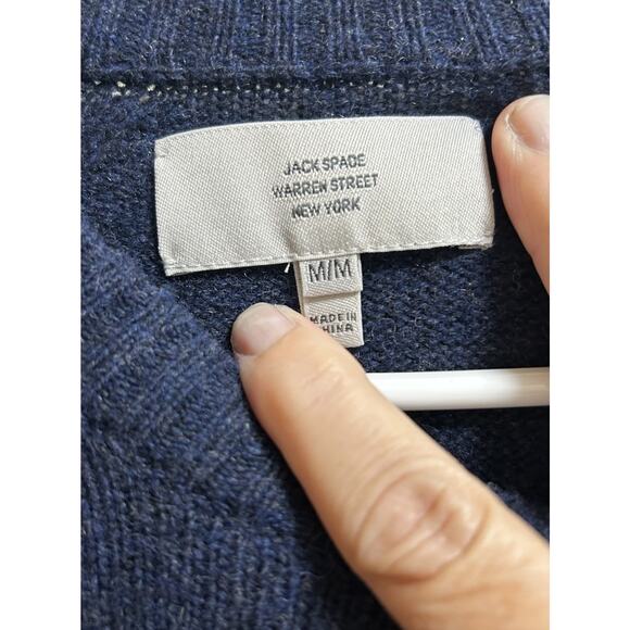 Jack Spade Warren Street New York Blue Lambs Wool Blend Crewneck Sweater-Medium - Picture 2 of 5